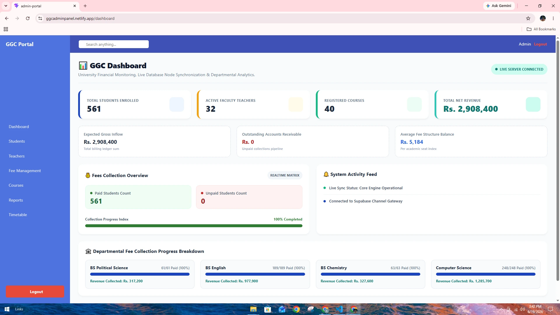 Admin Dashboard